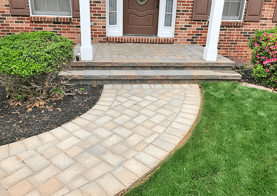 paver entrance with steps